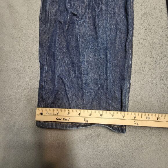 Levis 501 Jeans Mens 36x30 Blue Denim Straight Leg Distressed Button Fly - Picture 5 of 9